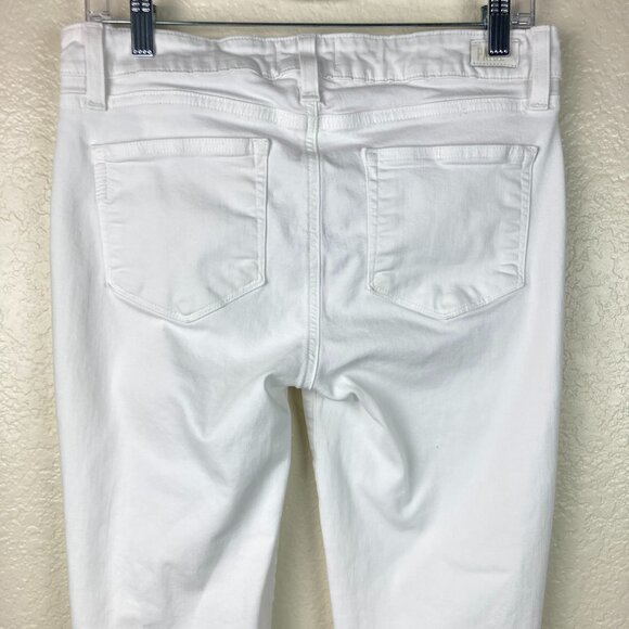 Paige Kylie Crop Women's White Jeans Cuffed Hem Sz 29 - Picture 7 of 10